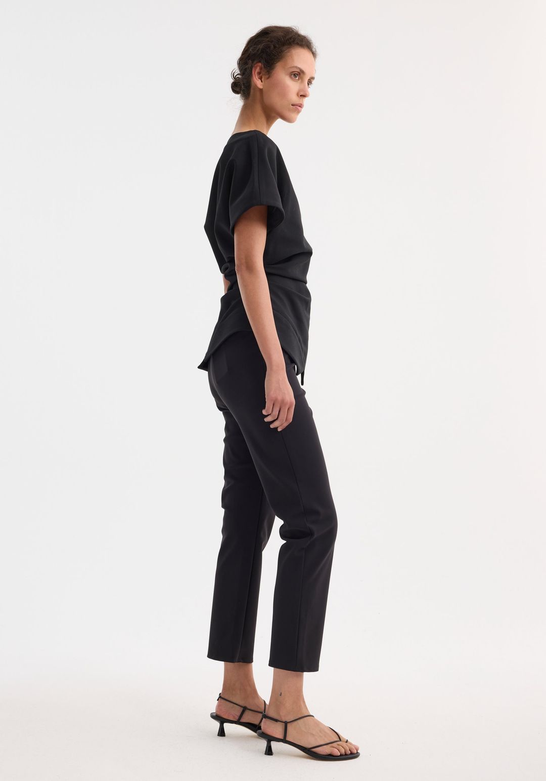 Draped lapel top | black #3