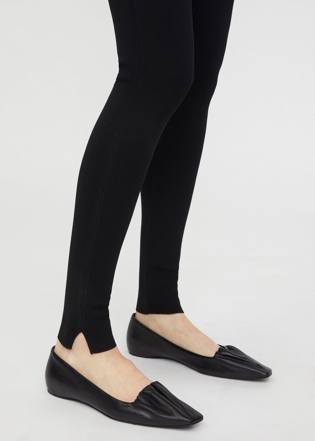 Compact knit leggings black #4
