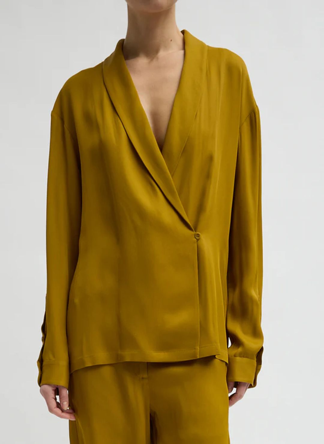 Eco Acetate Viscose Wrap Shirt Jacket #2
