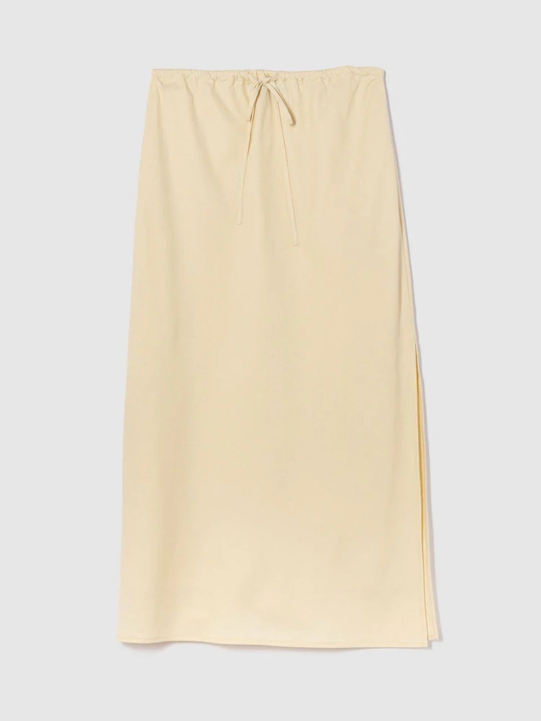 Linen-Blend Midi Skirt