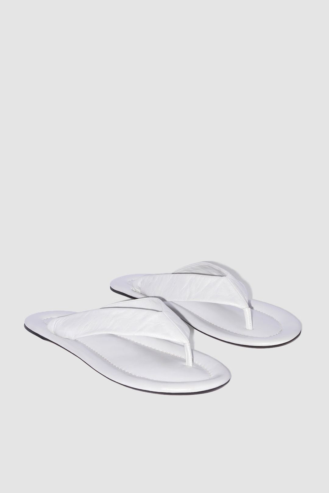 Dasha Burrata Creased Calf Leather Flip-Flop Sandal