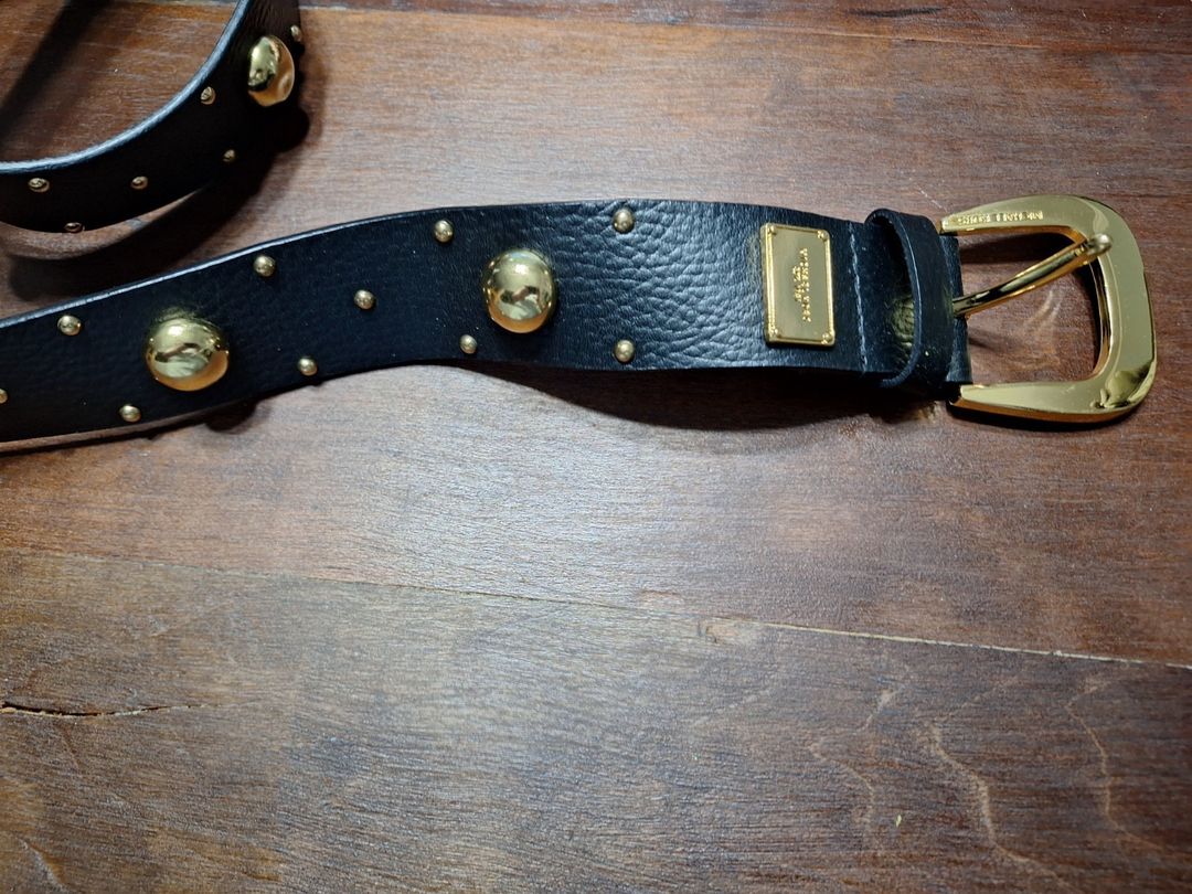 Black Leather Studded Belt #4