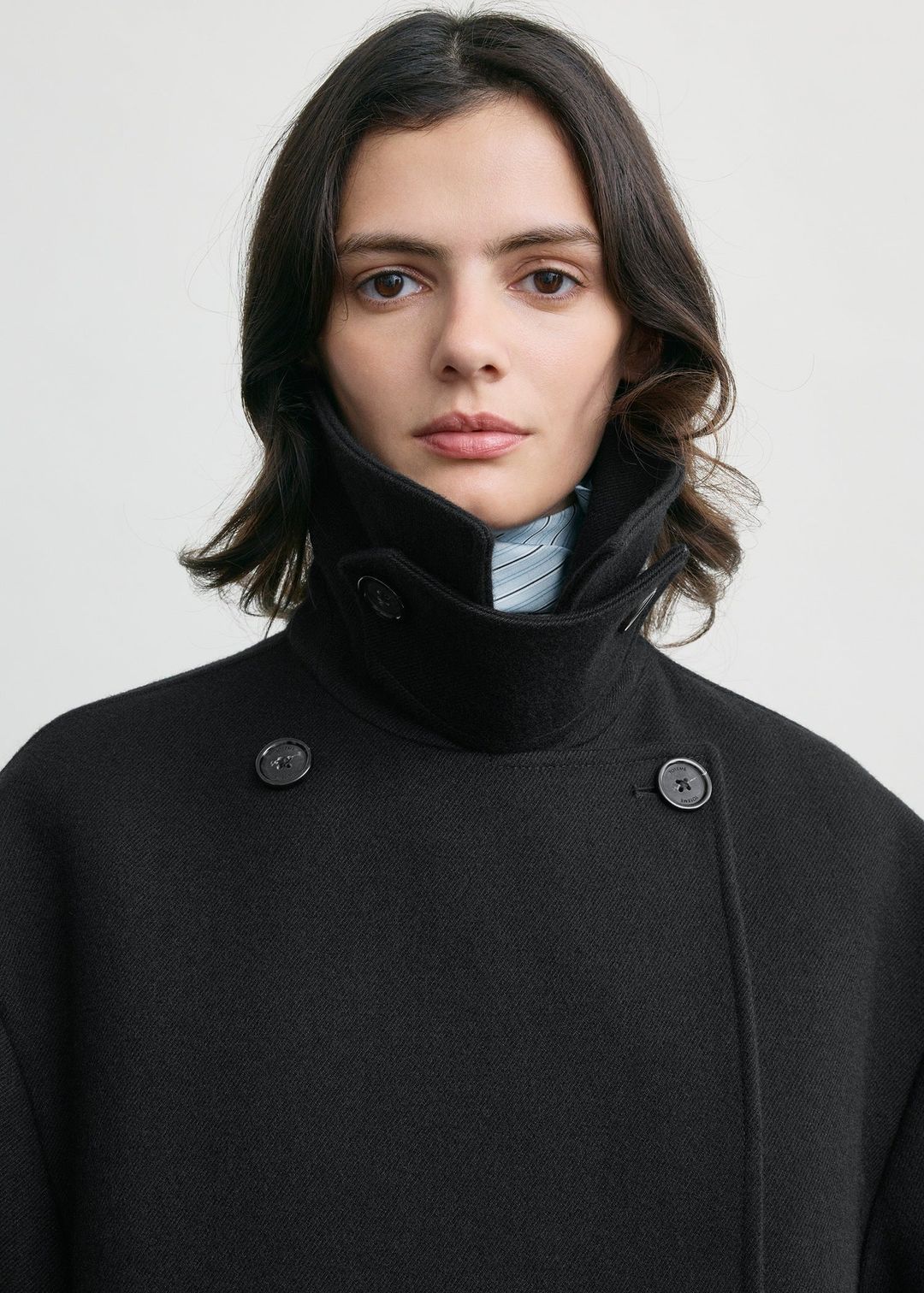 Broad peacoat black #5