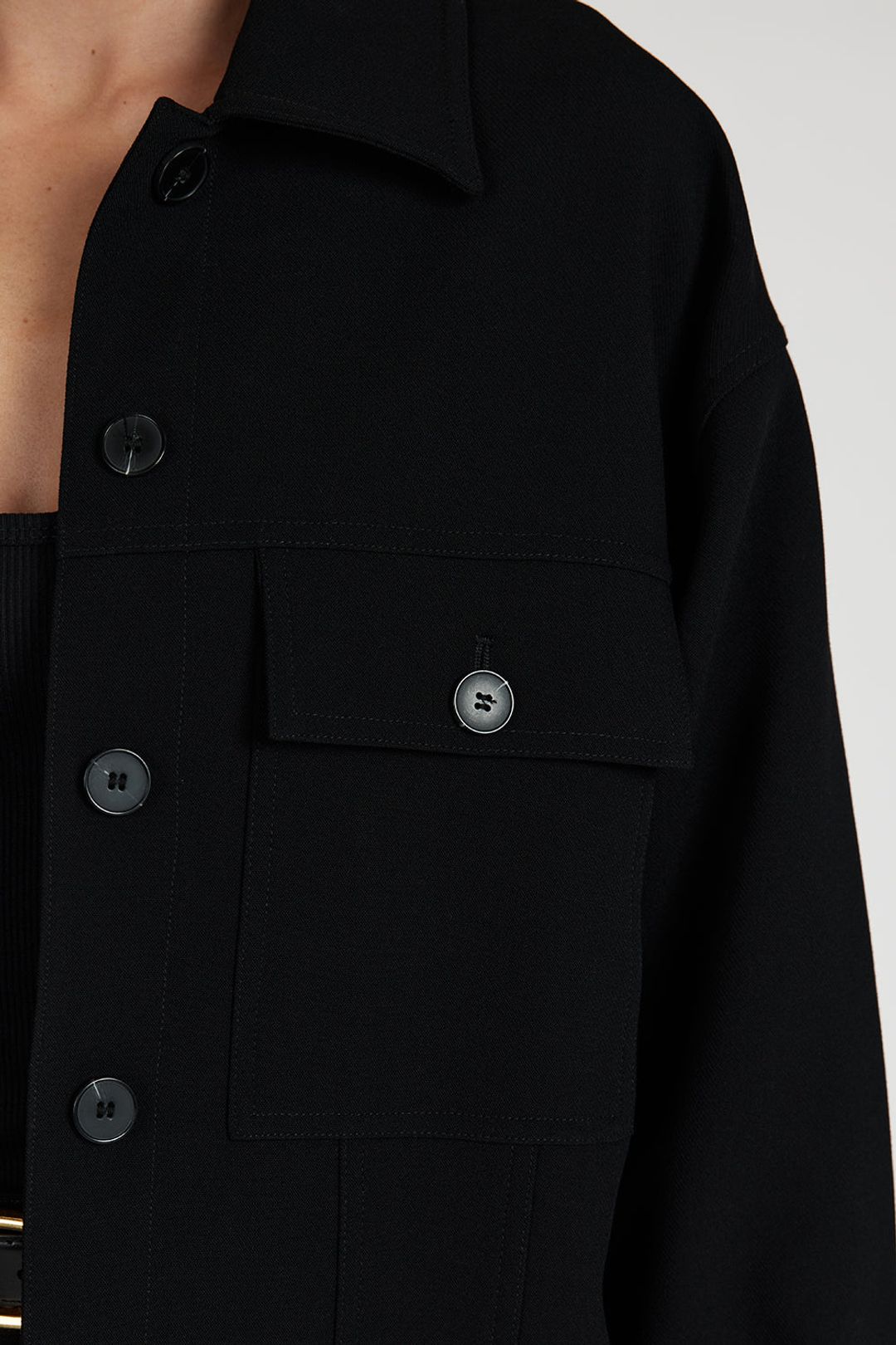 JIL BLACK TAILORED TRUCKER JACKET #6