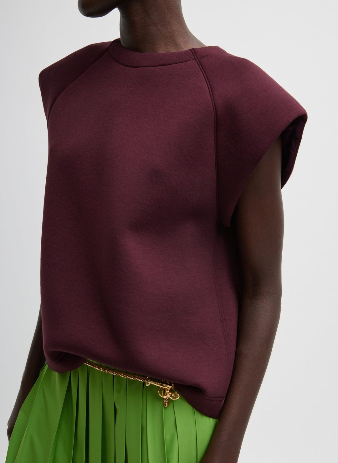 Bonded Viscose Sculpted Sleeveless Top