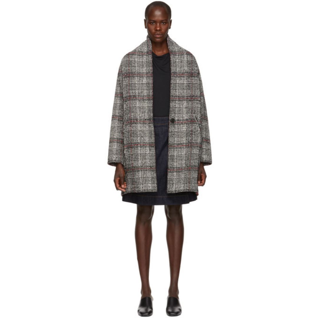 Eabrie Wool Coat in Black and White #2