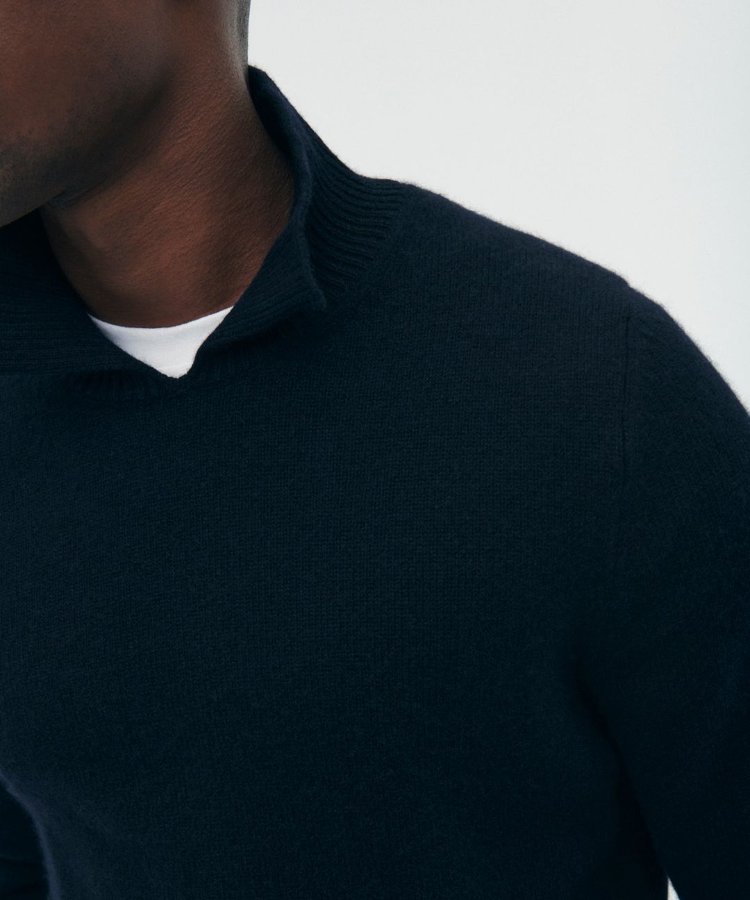 Luxe Cashmere Collared Crewneck Sweater #10