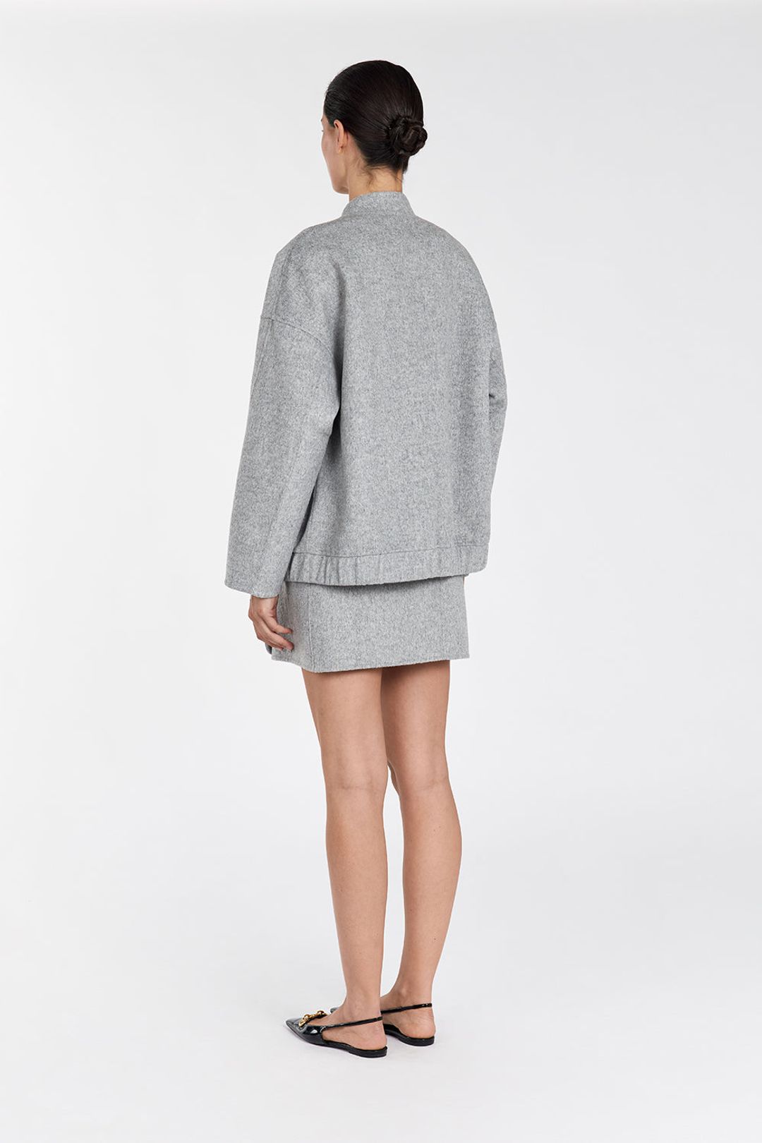 JERI SILVER WOOL BOMBER JACKET #3