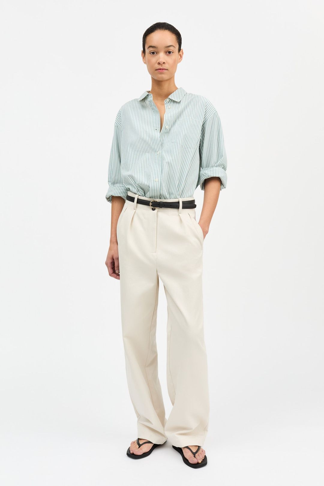 Edgar shirt - White/Aqua stripe #3