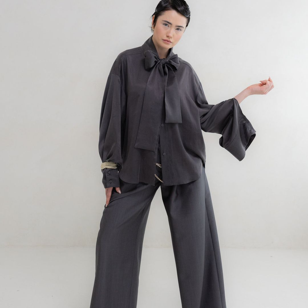 Eri Fusion Scarf Gunmetal Cupro Shirt #2