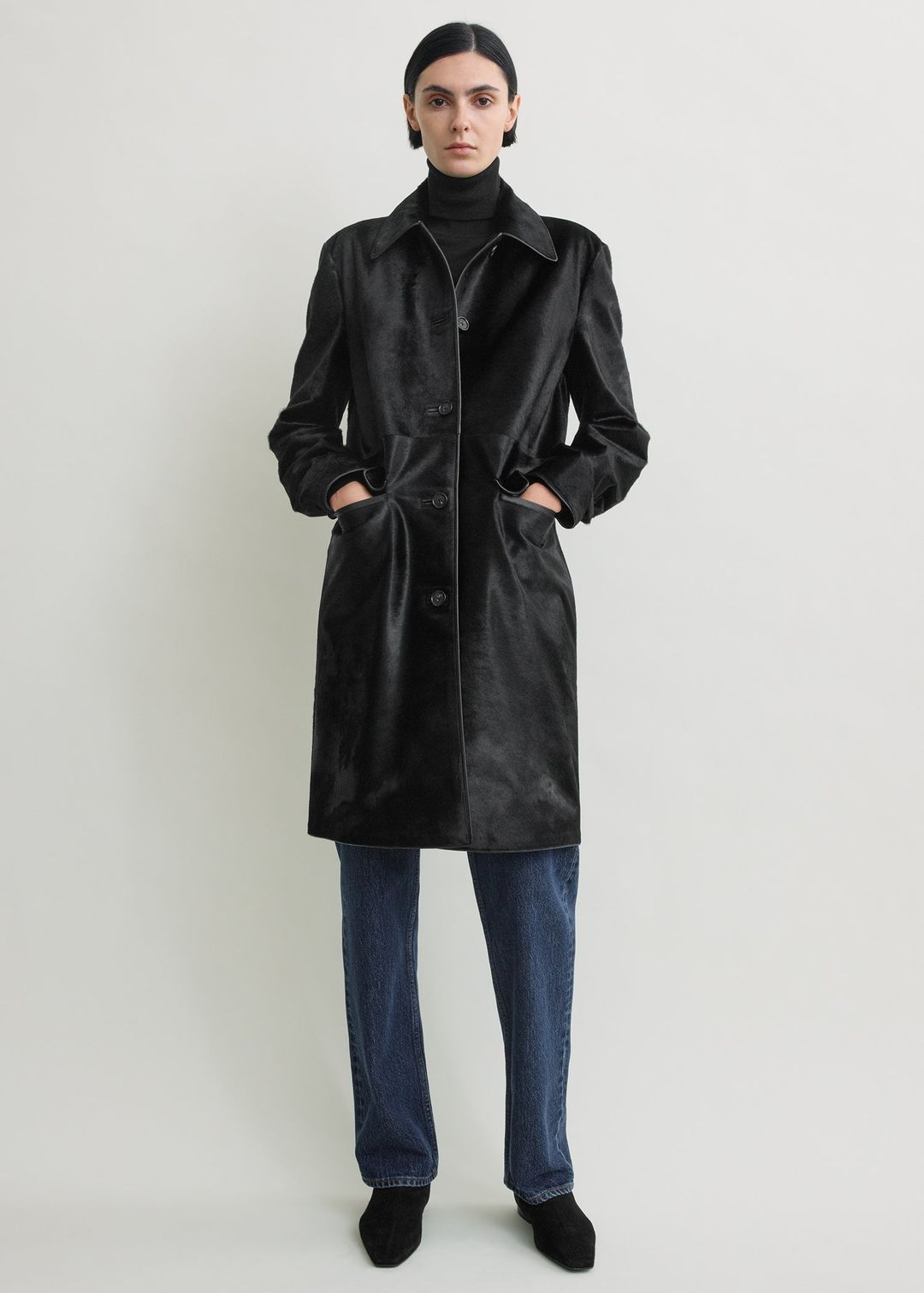 Pony hair coat black #5