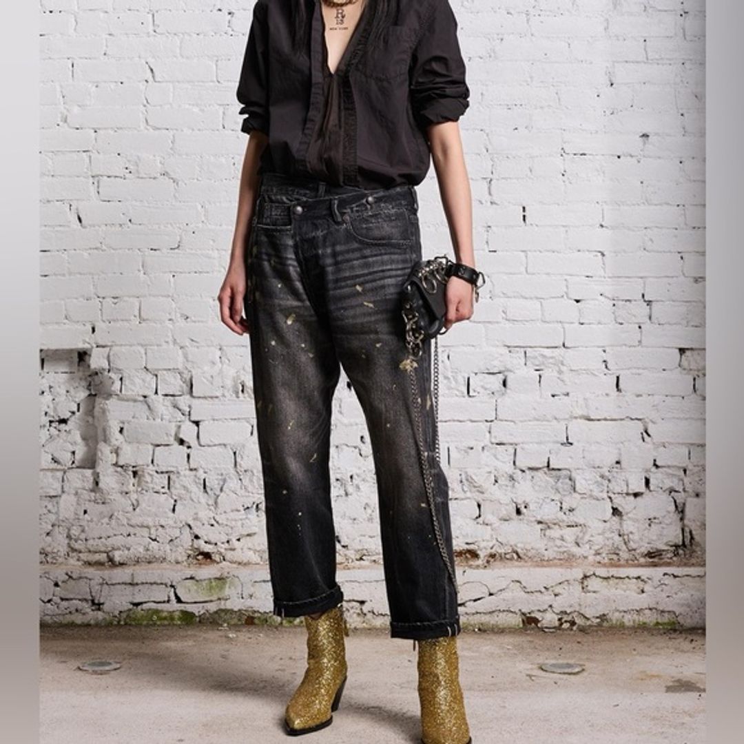 Gold Splatter Crossover Jean, Eton Selvedge black, 26