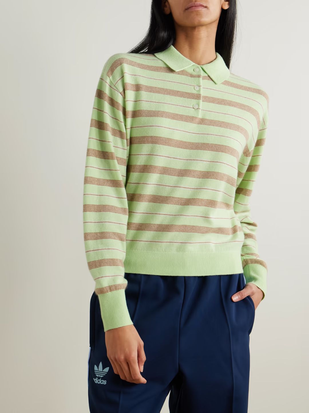 Striped cashmere polo sweater #3