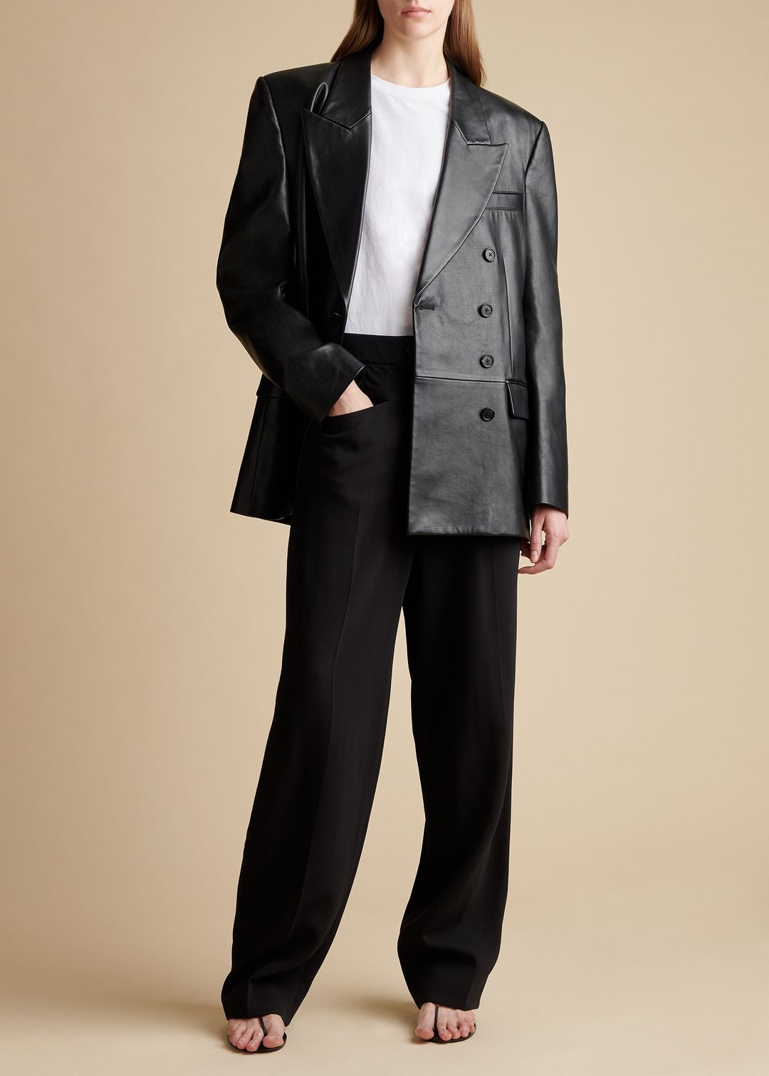 The Tanner Blazer in Black Leather