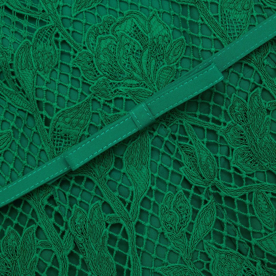 Green Lace Sleeveless Midi Dress #5