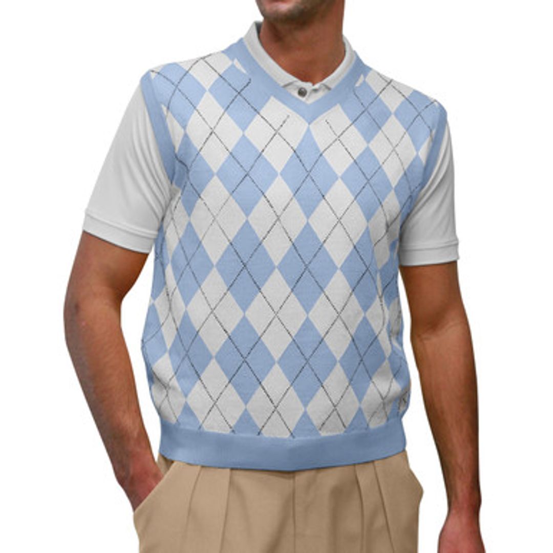 Blue Argyle Sweater Vest #5