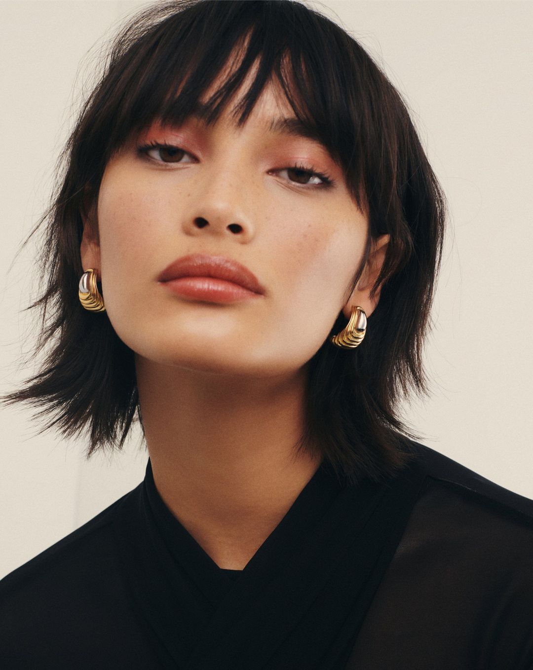 Ridge Oversized Stud Earrings | Mixed Metal #3