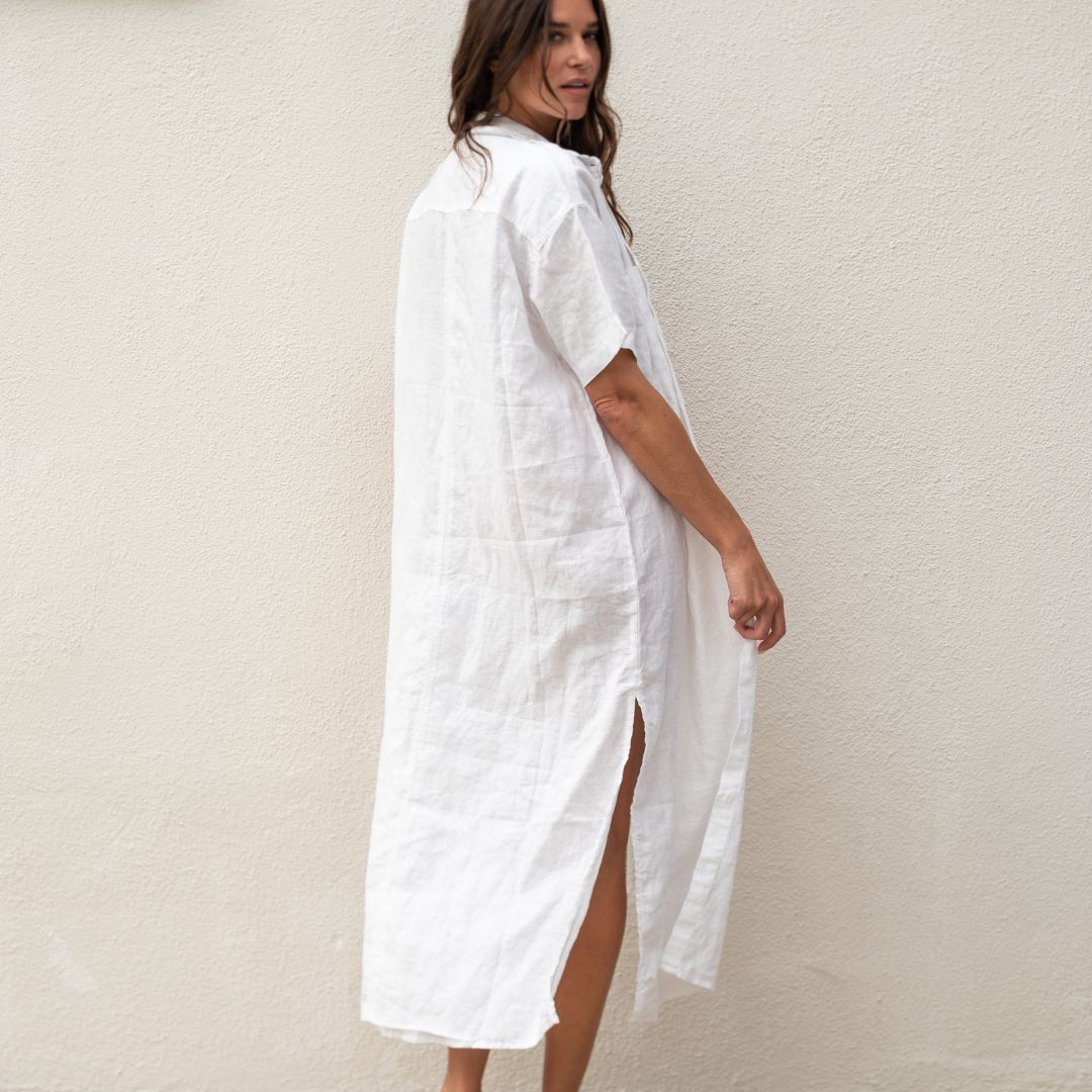 Getaway Shirt Dress - Coconut #3