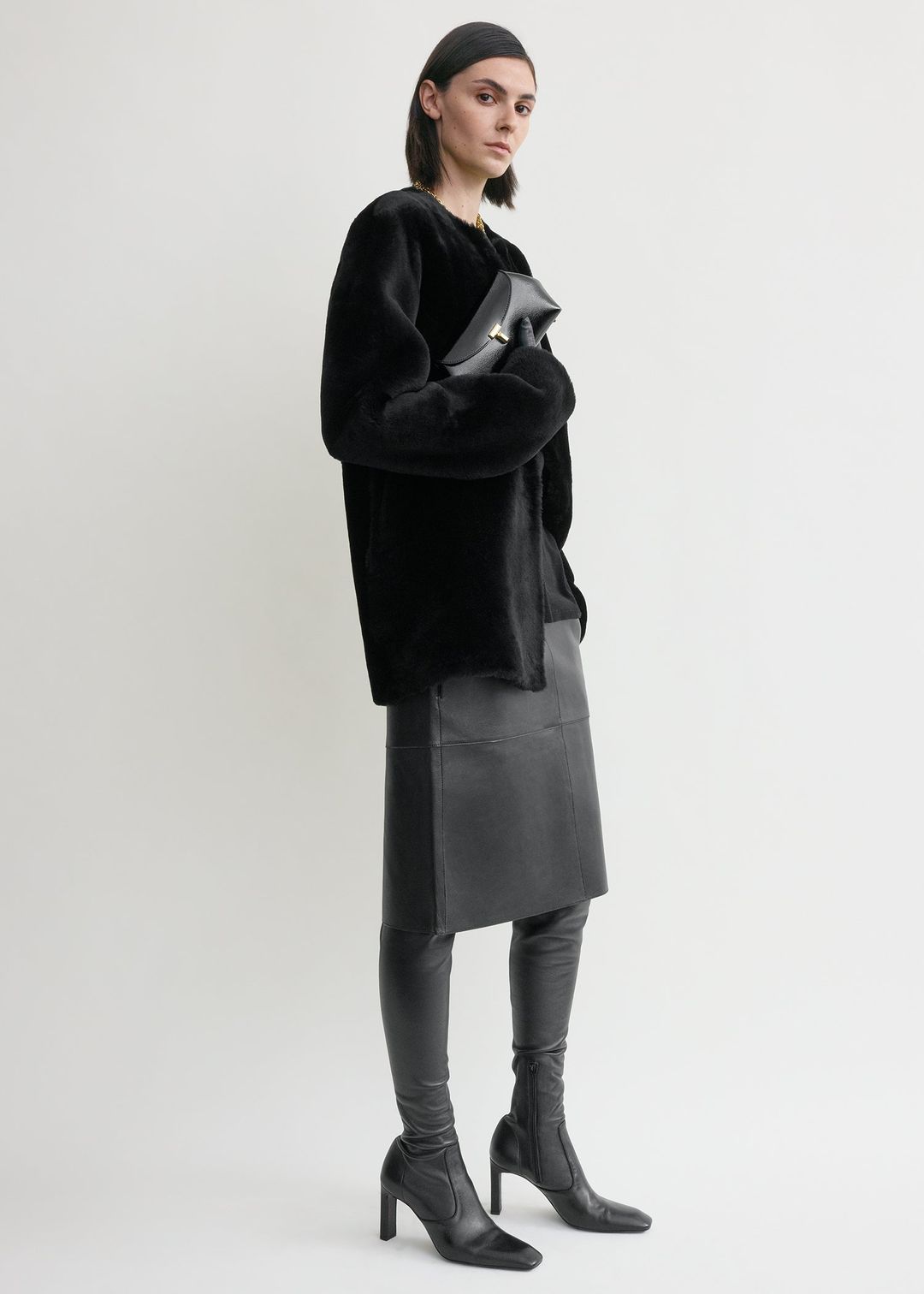 Mini T-lock naplack clutch black #3