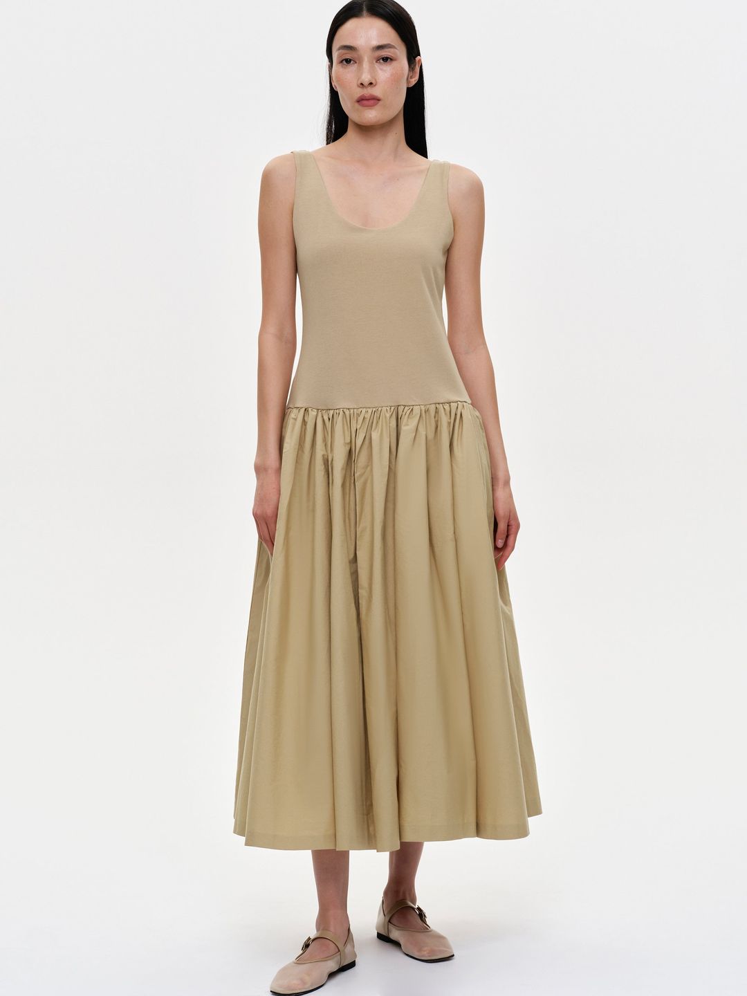 Drop Waist Maxi Dress, Camel