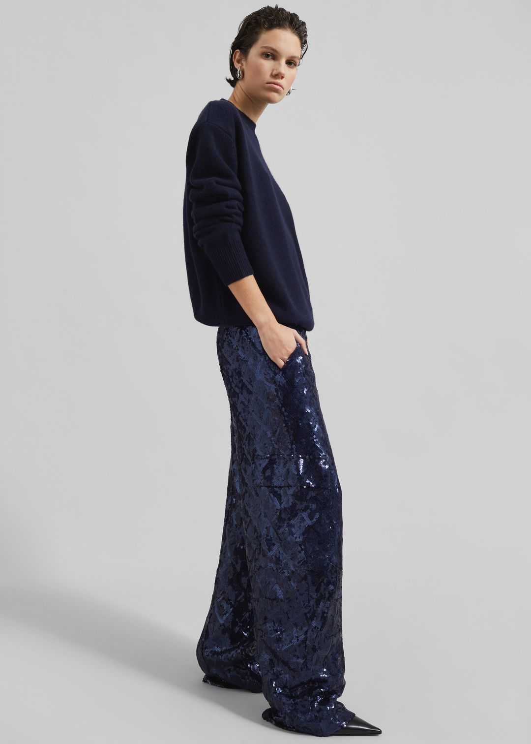 Rafaela Padded Knit Sweater - Navy #8