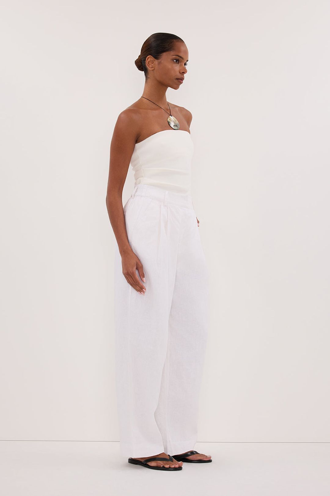 FRAN WHITE LINEN PANT #3