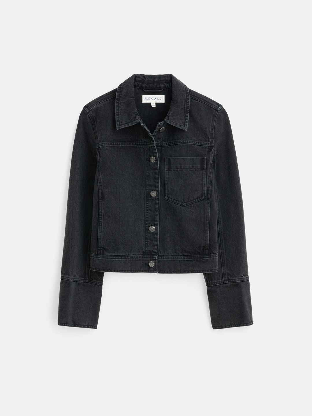 Betty Cropped Jacket In Black Denim