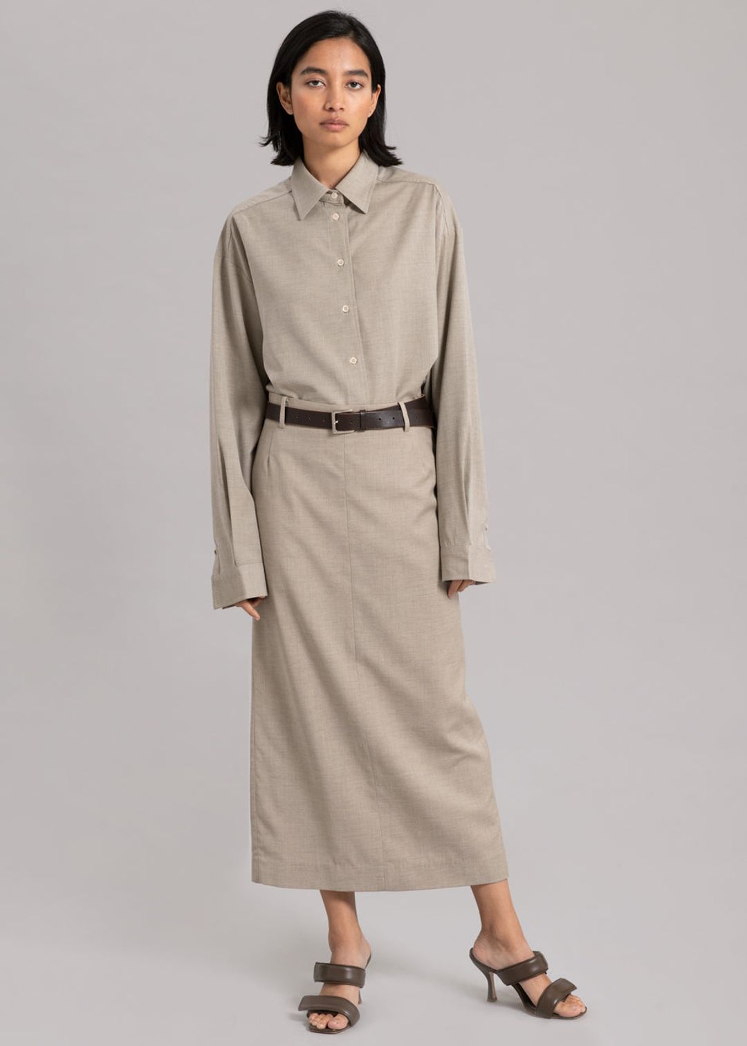 Eli Pencil Skirt - Taupe Melange #7