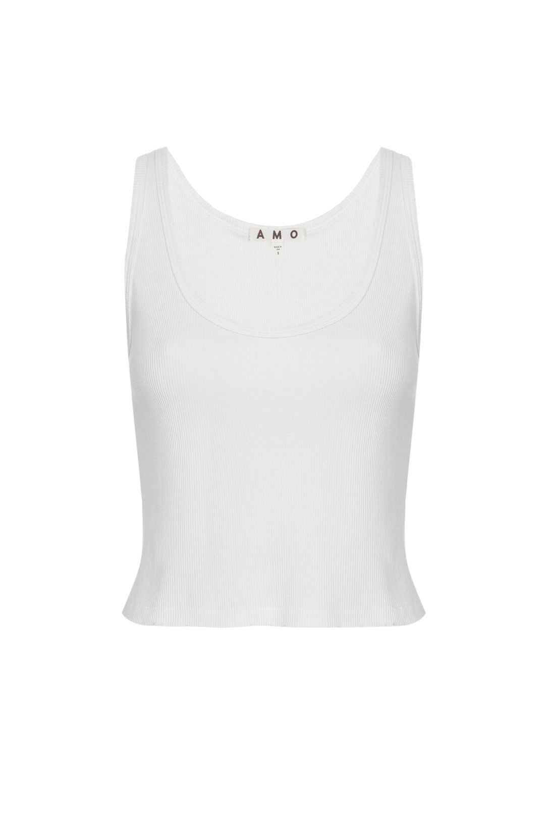 Crop Rib Tank <br> White