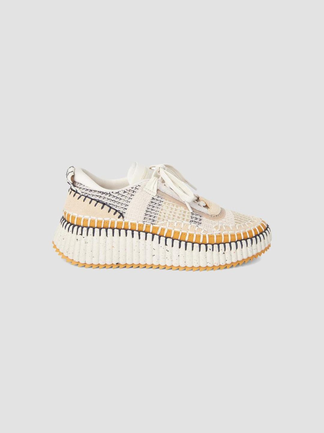 Chloé Nama Mixed Media Platform Sneakers