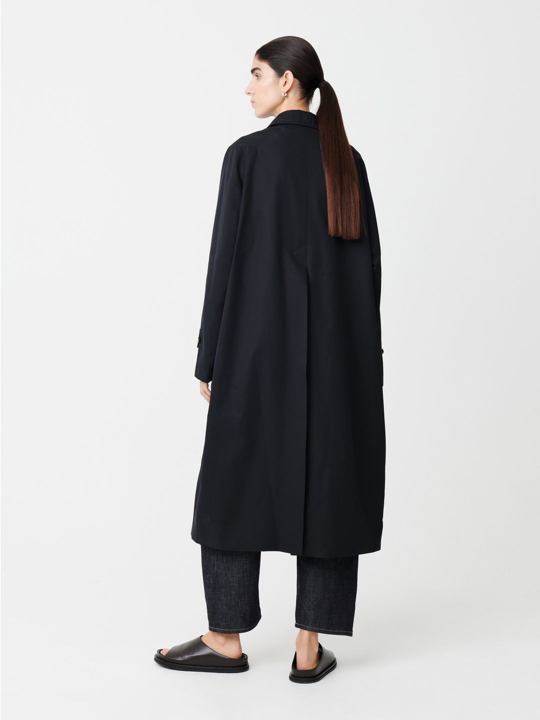 Holin Technical Cotton Trench in Dark Navy #4