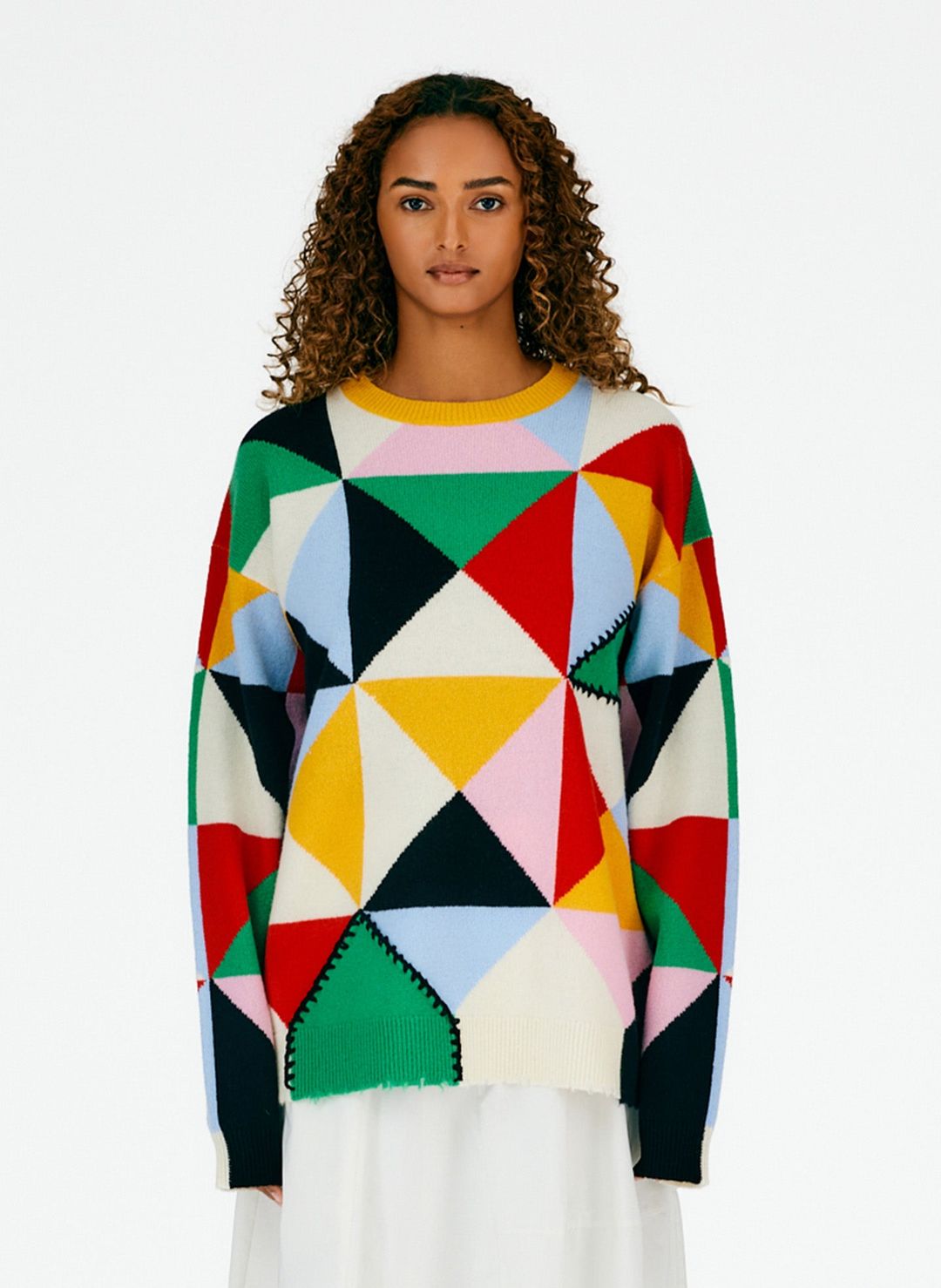 Patchwork Intarsia Sweater