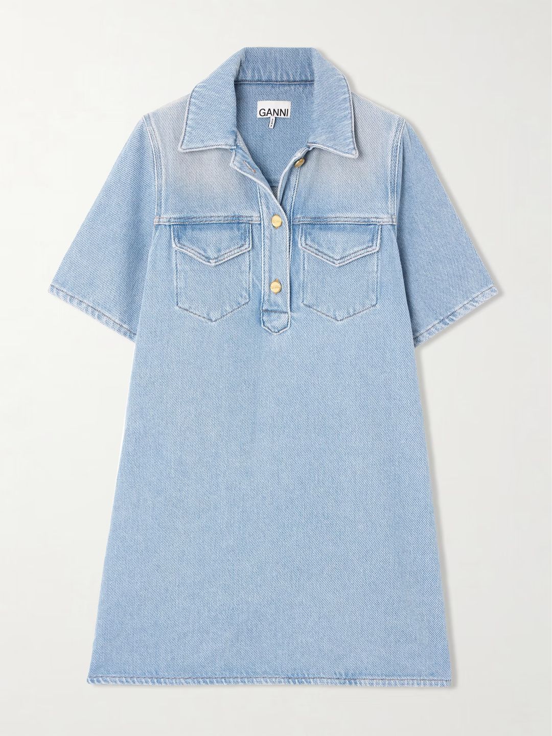 Organic denim mini dress
