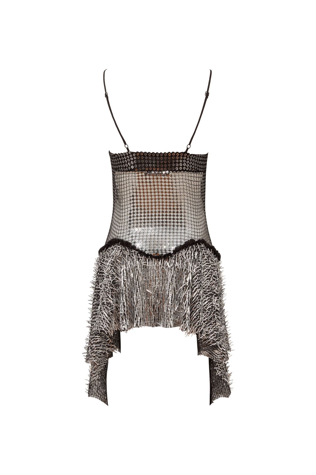 LUSTINA - Embellished mini dress with asymmetric hemline #5