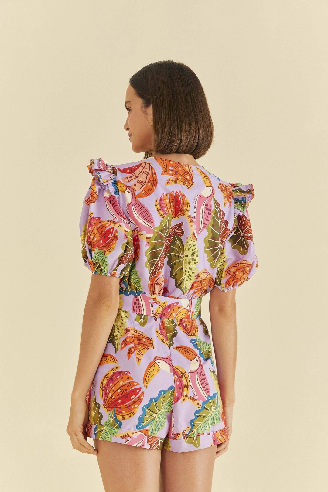 Lilac Beaks & Bananas V Neck Romper #3