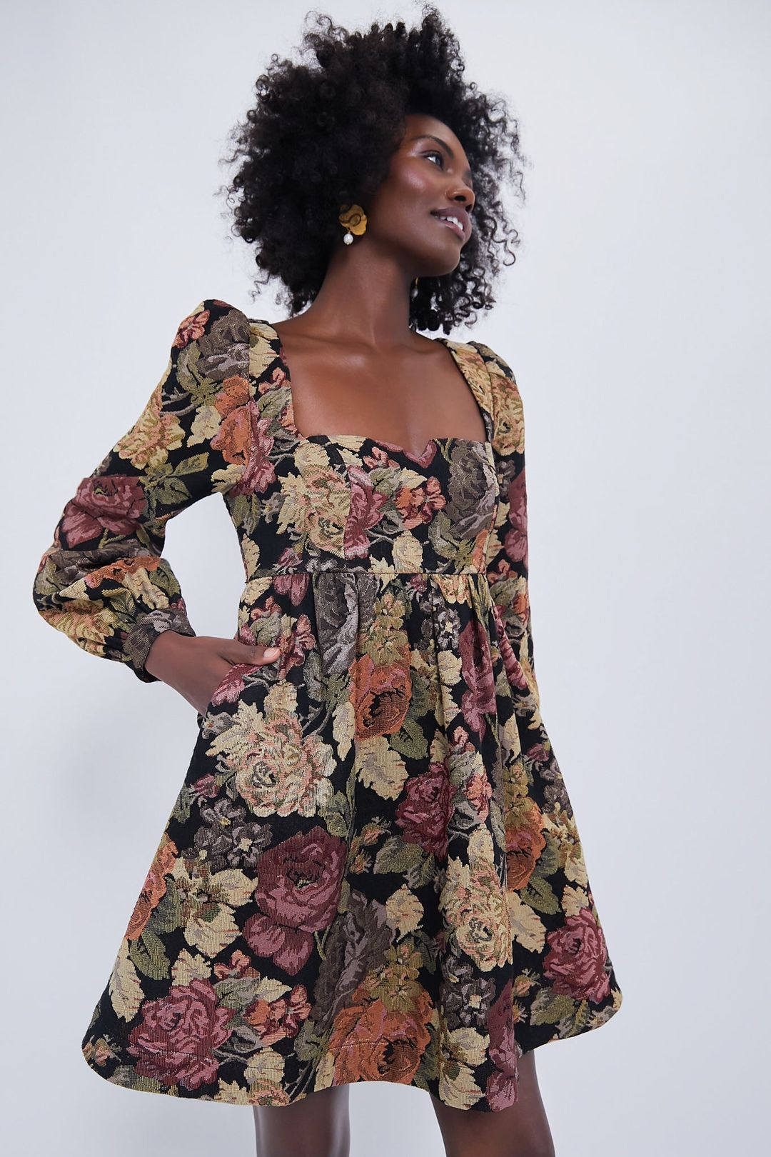 Chocolate Multi Fleur Dress #3