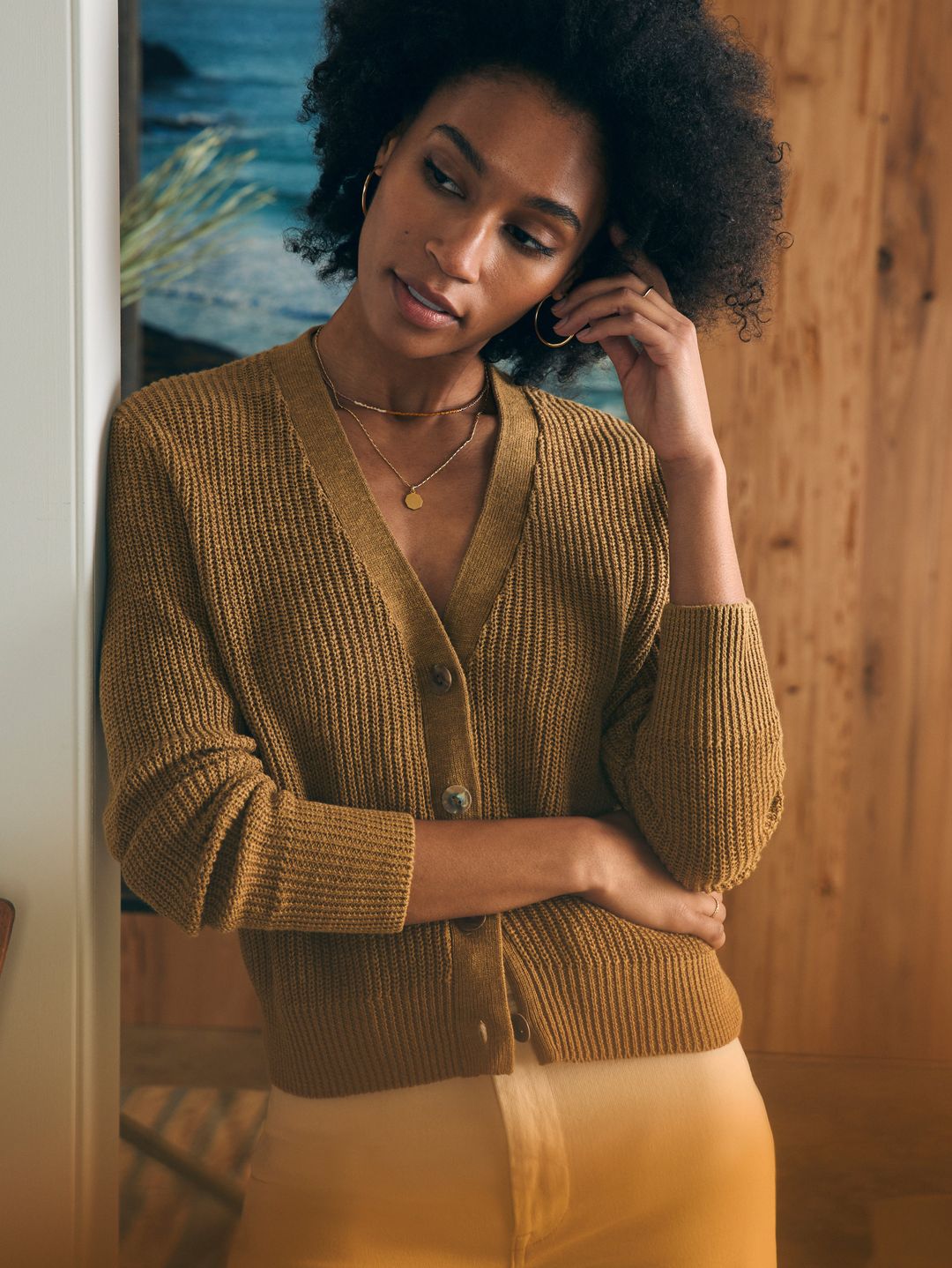 Miramar Linen Cardigan - Antique Bronze #3