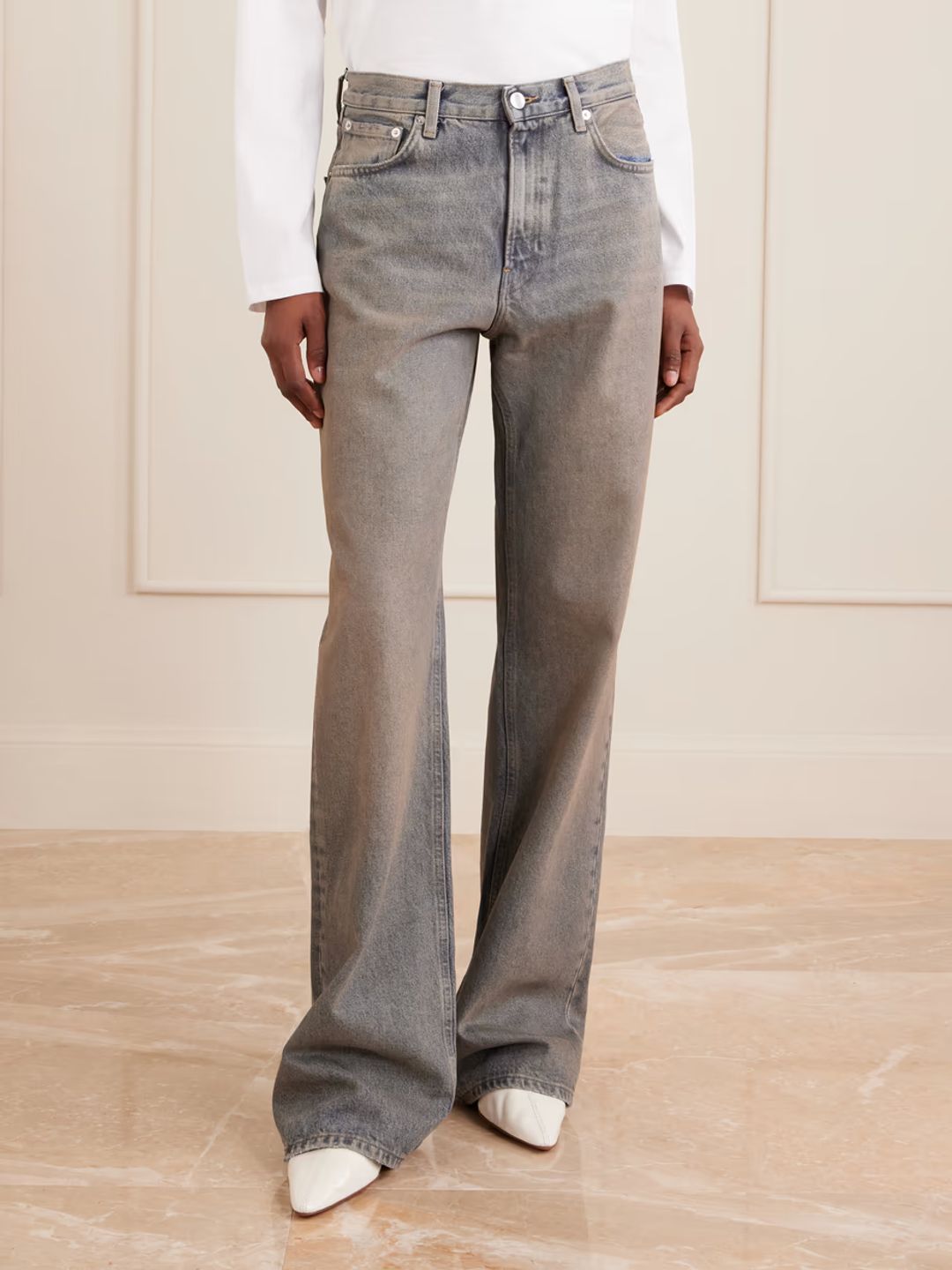 Korea mid-rise flared jeans #3
