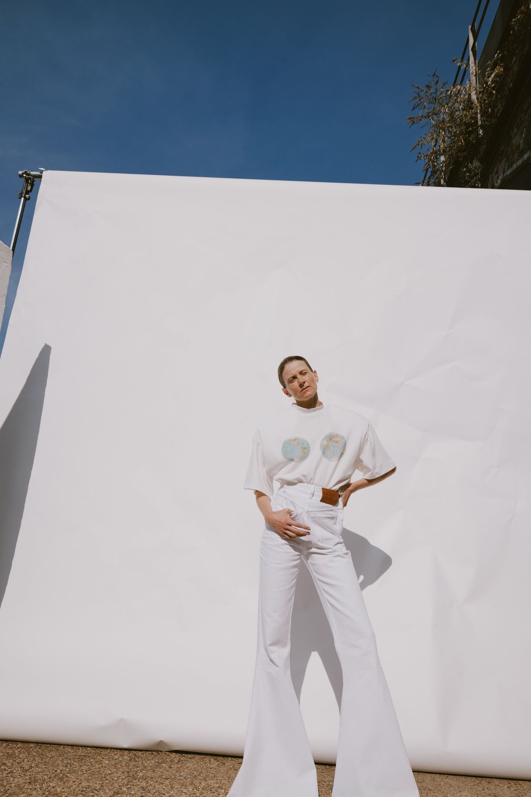 Flared Mirror Jeans White