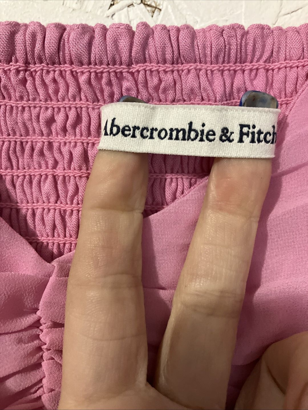 Abercrombie & Fitch Pink Ruffled Crop Blouse #5