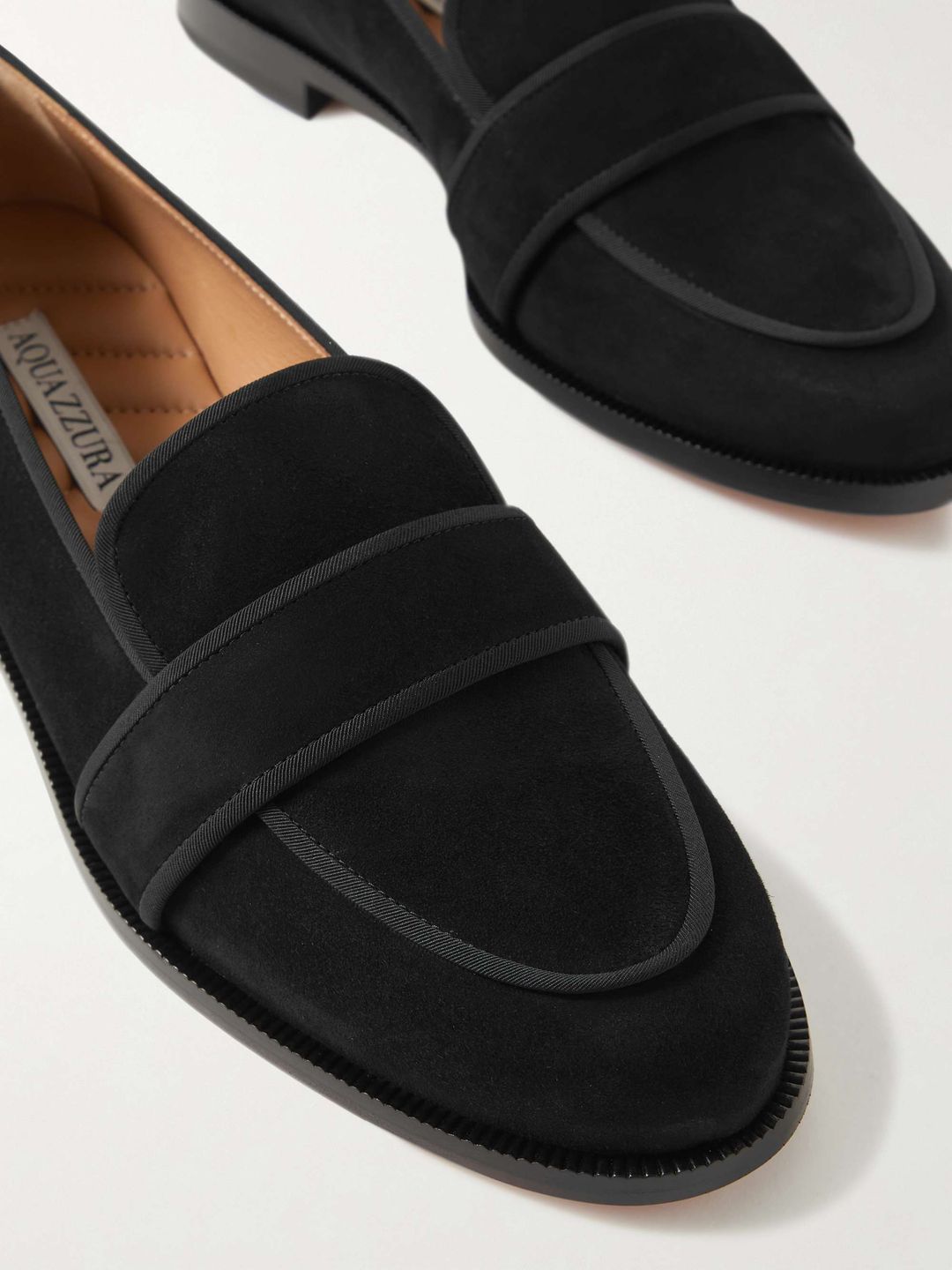 Martin grosgrain-trimmed suede loafers #9