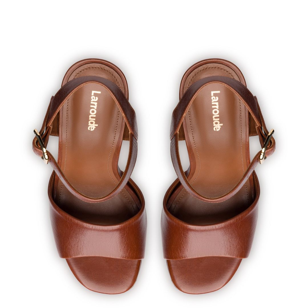 Vanessa Platform Sandal In Caramel Leather #3