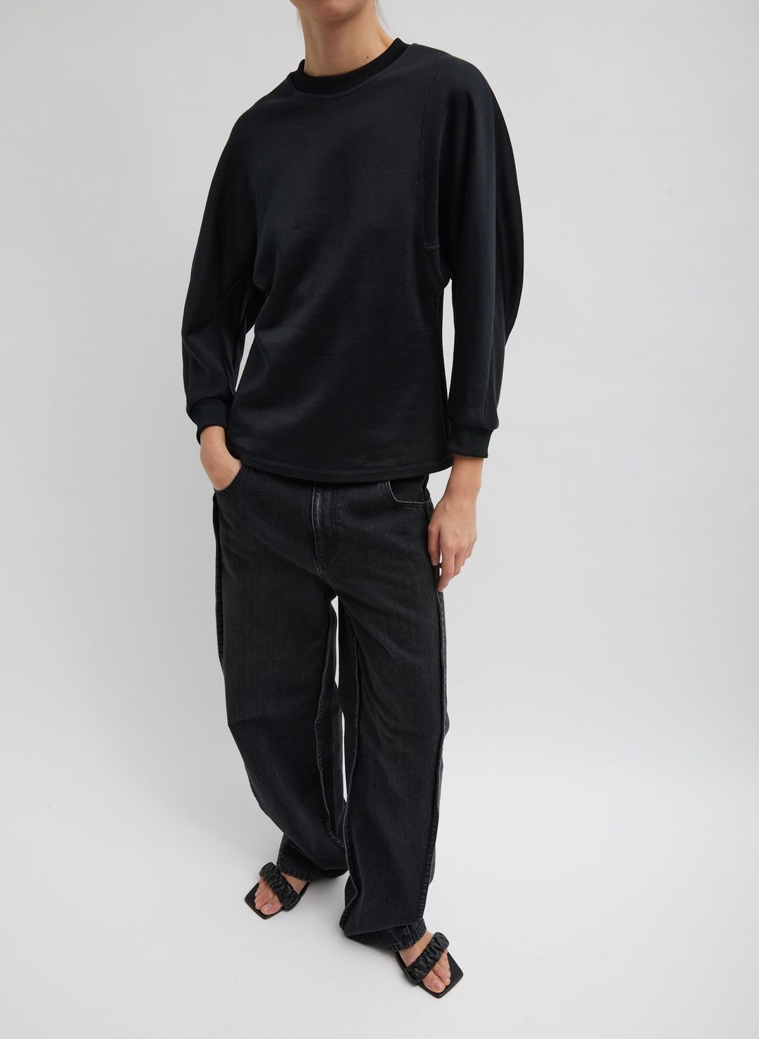 Silk Terry Sculpted Sleeve Slim Sweatshirt #7