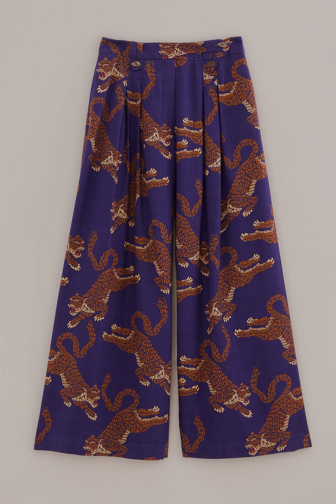 Navy Blue Leopards Tailored Pants #8