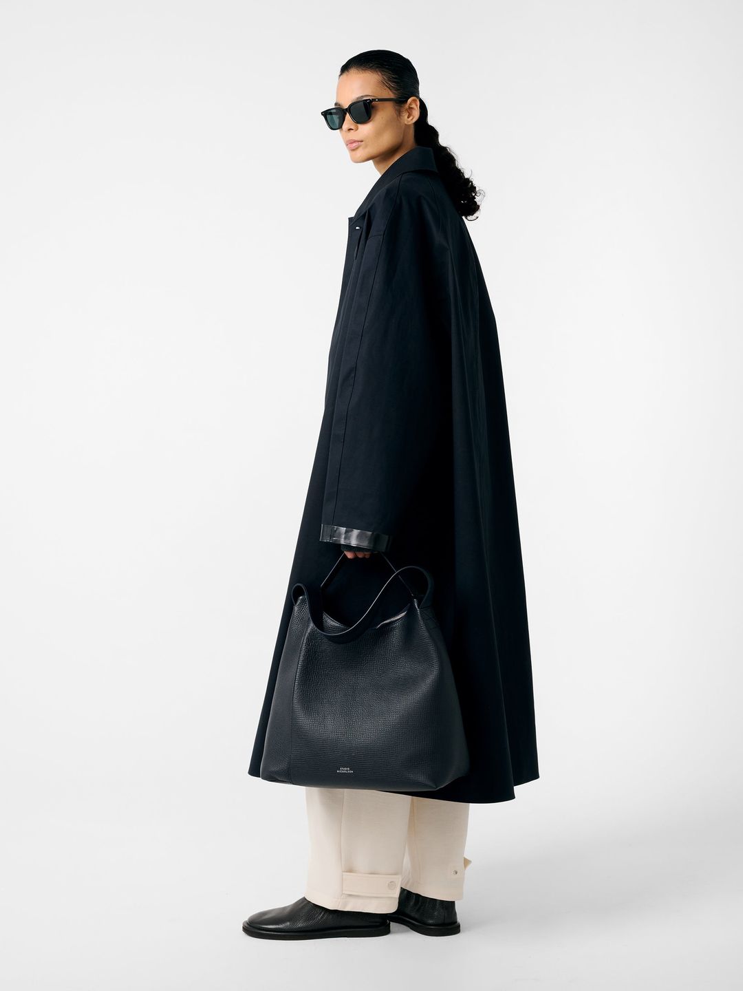 SN x Mackintosh Ettrick Mac Trench Coat in Navy #3