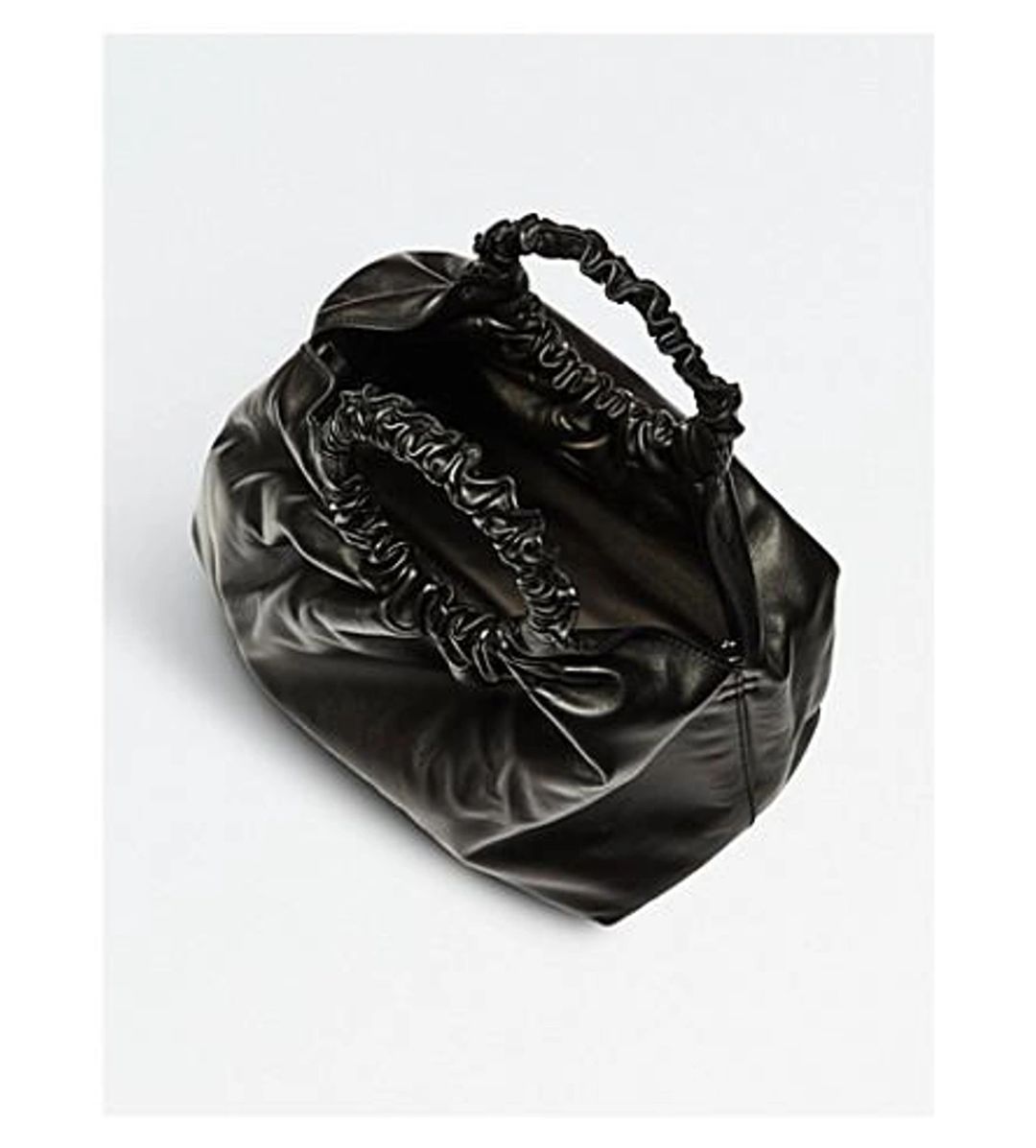 Double Circle Small Leather Bag In Black #16