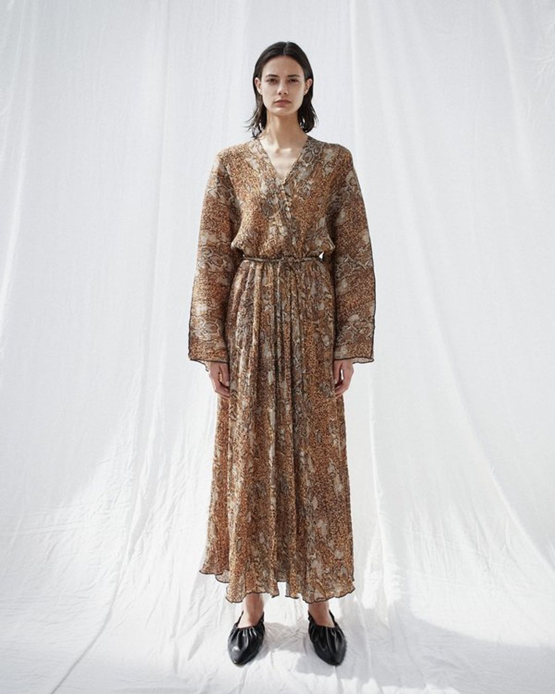 CHUL Balloon sleeve dress - Brown snake on Garmentory