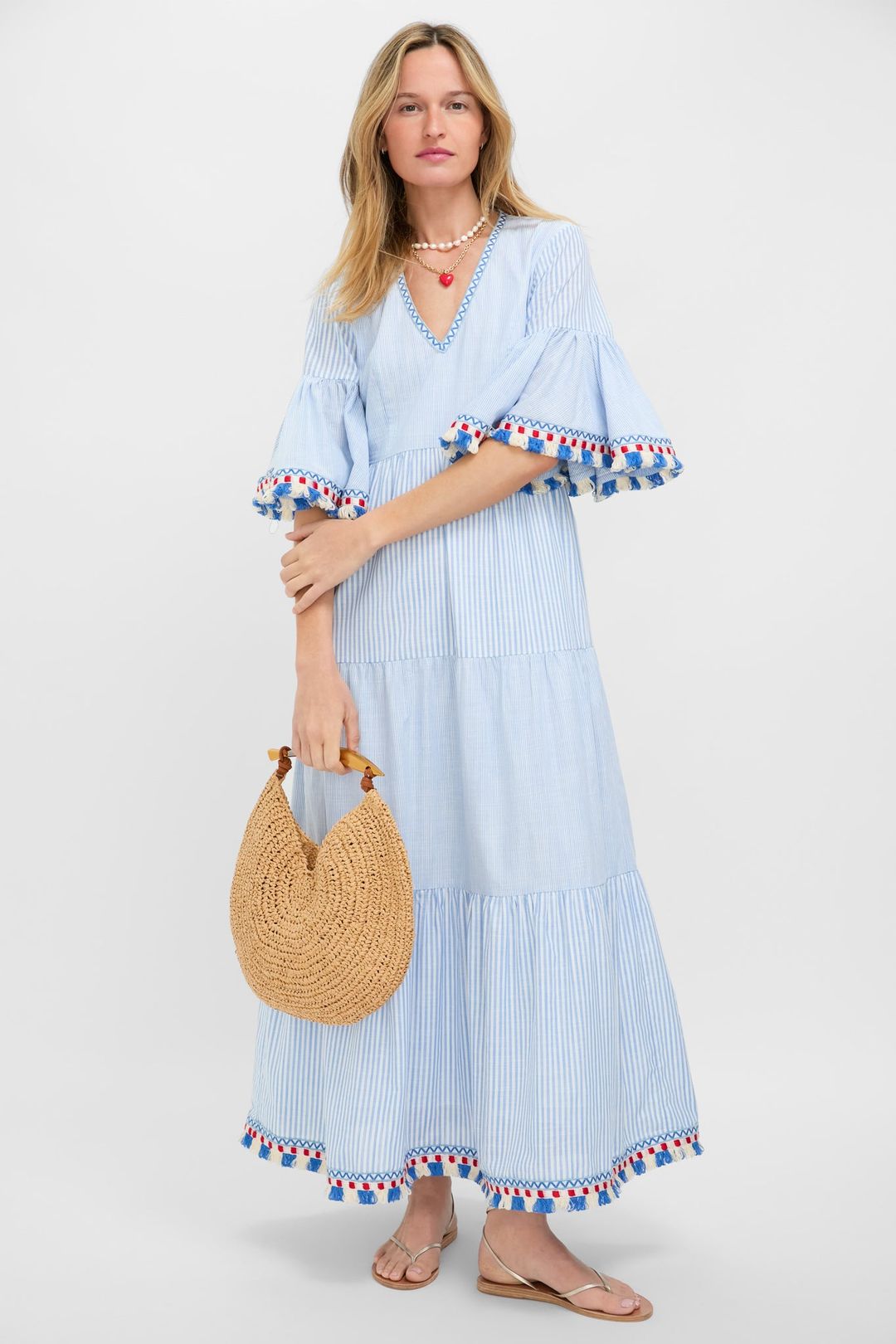 Gold and Cherry Red Mini Happy Heart Necklace #3