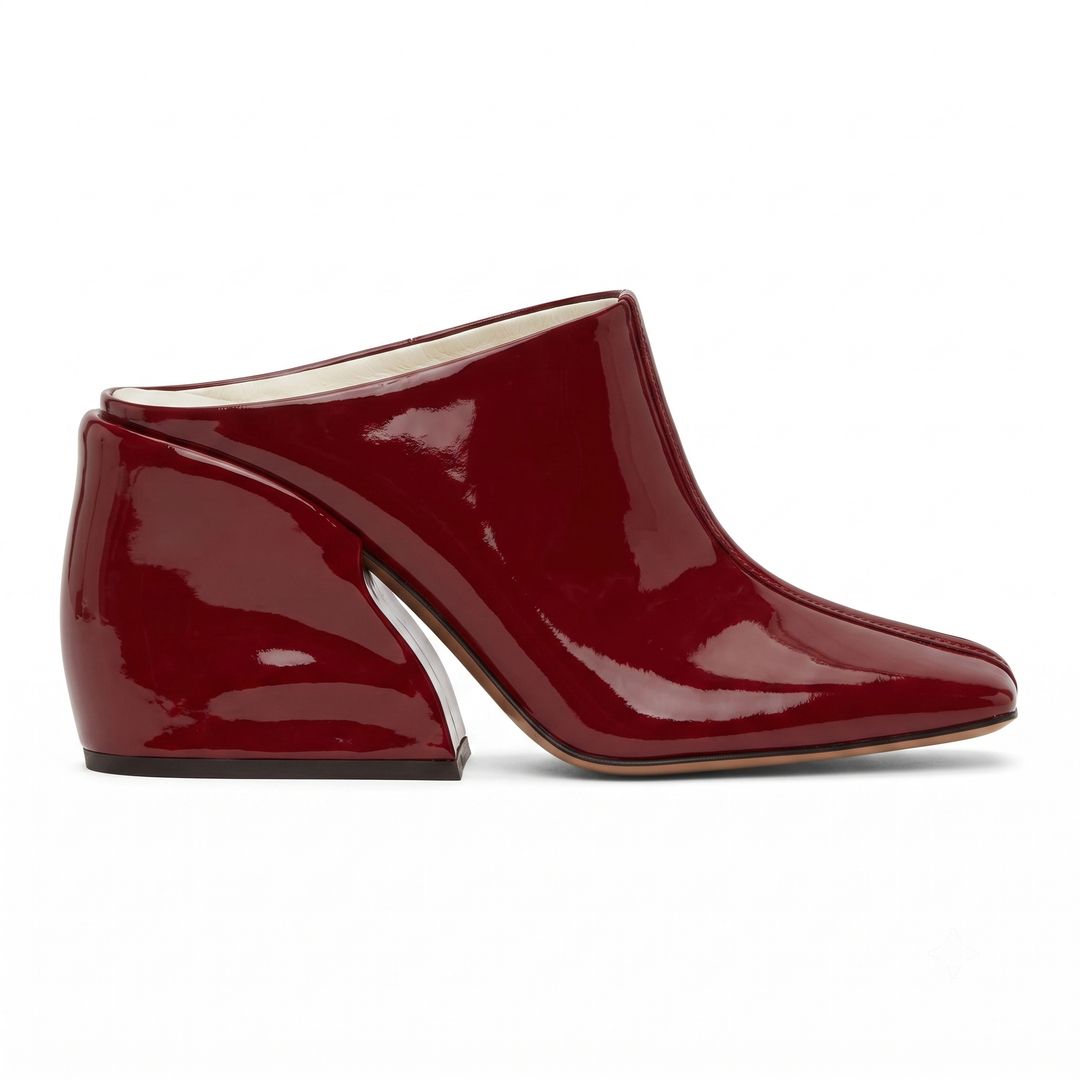 Patent Leon Mule in Burgundy