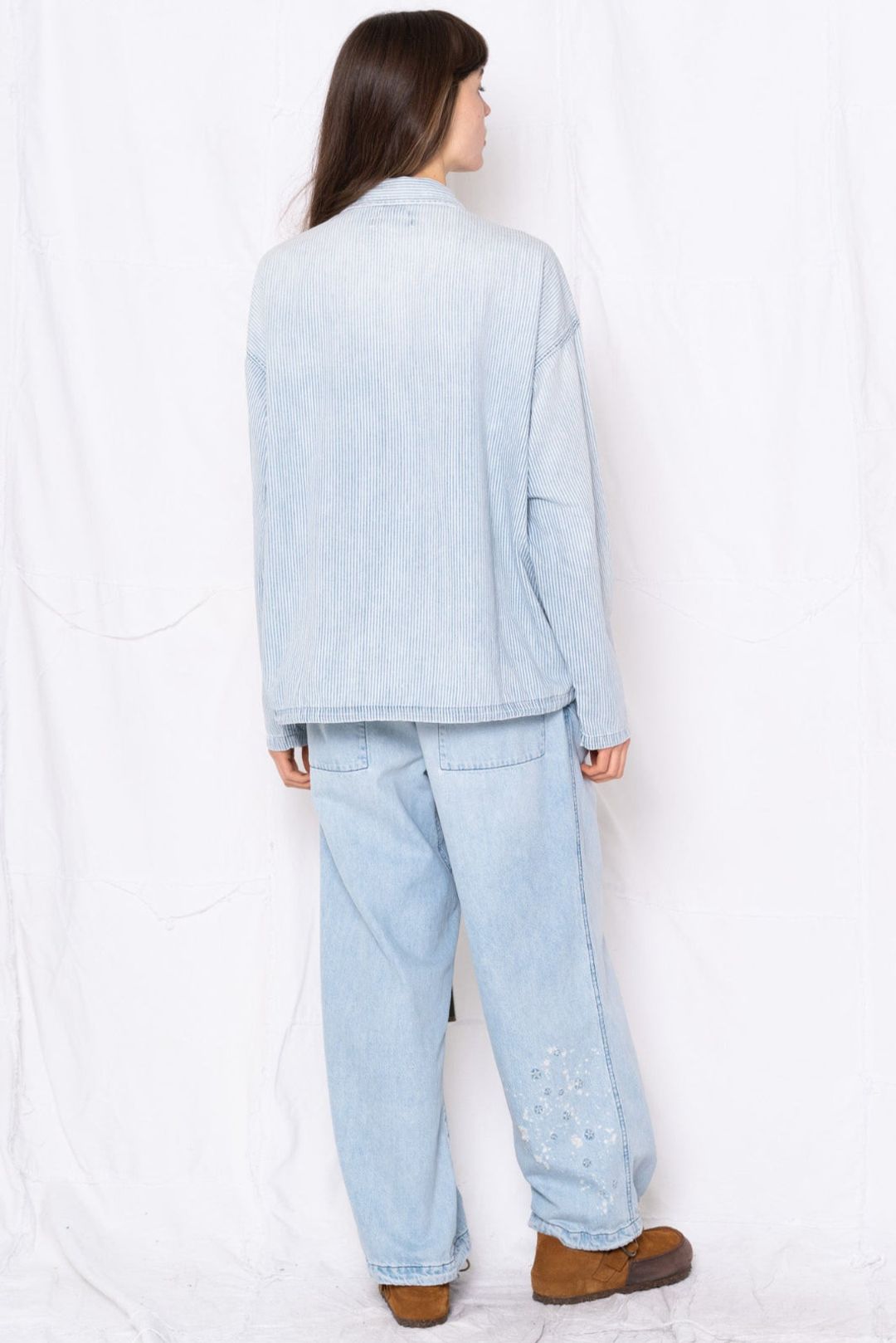 P78 Comfort Denim Stars Embroidery Sunfaded Sky Blue #10